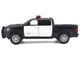 2019 RAM 1500 Laramie Crew Cab Pickup Truck Black and White with Flashing Light Bar and Front and Rear Lights and Sounds 1/27 Diecast Model Car Motormax 79544BKW