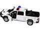 2019 RAM 1500 Laramie Crew Cab Pickup Truck White with Flashing Light Bar and Front and Rear Lights and Sounds 1/27 Diecast Model Car Motormax 79544W