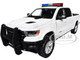 2019 RAM 1500 Laramie Crew Cab Pickup Truck White with Flashing Light Bar and Front and Rear Lights and Sounds 1/27 Diecast Model Car Motormax 79544W