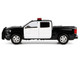 2017 Chevrolet Silverado 1500 LT Z71 Crew Cab Pickup Truck Black and White with Flashing Light Bar and Front and Rear Lights and Sounds 1/27 Diecast Model Car Motormax 79546BKW