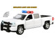 2017 Chevrolet Silverado 1500 LT Z71 Crew Cab Pickup Truck White with Flashing Light Bar and Front and Rear Lights and Sounds 1/27 Diecast Model Car Motormax 79546W