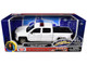 2017 Chevrolet Silverado 1500 LT Z71 Crew Cab Pickup Truck White with Flashing Light Bar and Front and Rear Lights and Sounds 1/27 Diecast Model Car Motormax 79546W
