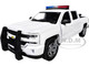 2017 Chevrolet Silverado 1500 LT Z71 Crew Cab Pickup Truck White with Flashing Light Bar and Front and Rear Lights and Sounds 1/27 Diecast Model Car Motormax 79546W