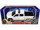 2017 Chevrolet Silverado 1500 LT Z71 Crew Cab Pickup Truck White with Flashing Light Bar and Front and Rear Lights and Sounds 1/27 Diecast Model Car Motormax 79546W