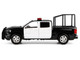 2017 Chevrolet Silverado 1500 LT Z71 Crew Cab Pickup Truck with Bed Cage Black and White with Flashing Light Bar and Front and Rear Lights and Sounds 1/27 Diecast Model Car Motormax 79547BKW