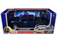 2017 Chevrolet Silverado 1500 LT Z71 Crew Cab Pickup Truck with Bed Cage Dark Blue with Flashing Light Bar and Front and Rear Lights and Sounds 1/27 Diecast Model Car Motormax 79547BL