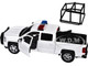 2017 Chevrolet Silverado 1500 LT Z71 Crew Cab Pickup Truck with White with Flashing Light Bar and Front and Rear Lights and Sounds 1/27 Diecast Model Car Motormax 79547W