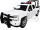 2017 Chevrolet Silverado 1500 LT Z71 Crew Cab Pickup Truck with White with Flashing Light Bar and Front and Rear Lights and Sounds 1/27 Diecast Model Car Motormax 79547W