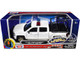 2017 Chevrolet Silverado 1500 LT Z71 Crew Cab Pickup Truck with White with Flashing Light Bar and Front and Rear Lights and Sounds 1/27 Diecast Model Car Motormax 79547W