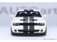 2023 Dodge Challenger SRT Super Stock Knuckle White with Carbon Stripes 1/18 Model Car Autoart 71766