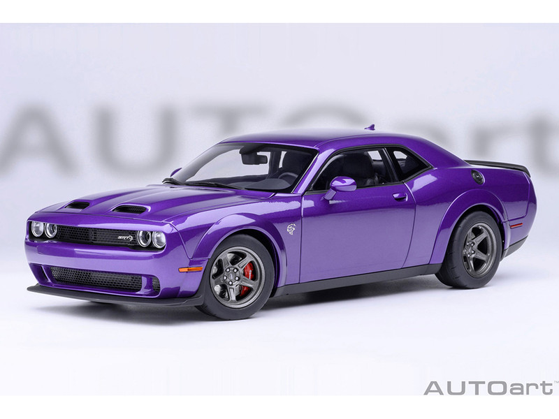2023 Dodge Challenger SRT Super Stock Plum Crazy Purple 1/18 Model Car Autoart 71768