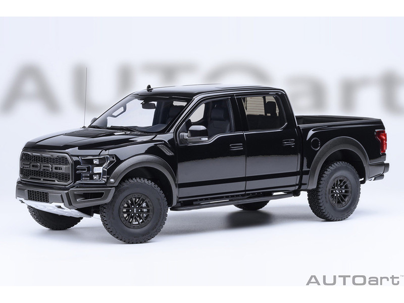 2019 Ford F 150 Raptor Pickup Truck Agate Black 1/18 Model Car Autoart 72947