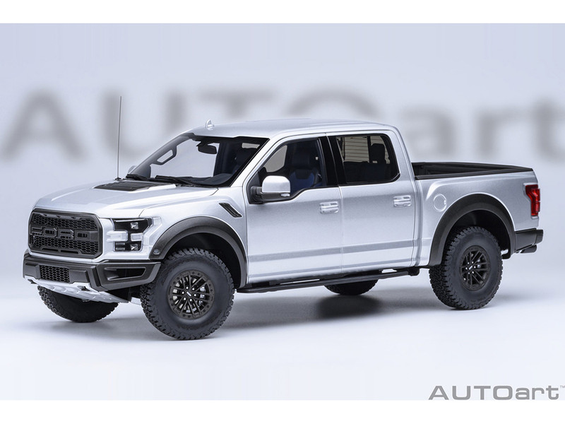 2019 Ford F 150 Raptor Pickup Truck Ingot Silver 1/18 Model Car Autoart 72950
