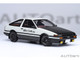 Toyota Sprinter Trueno AE86 RHD Right Hand Drive Project D Final Version White with Carbon Hood Initial D 1995 2013 TV Series 30th Anniversary 1/18 Model Car Autoart 78787