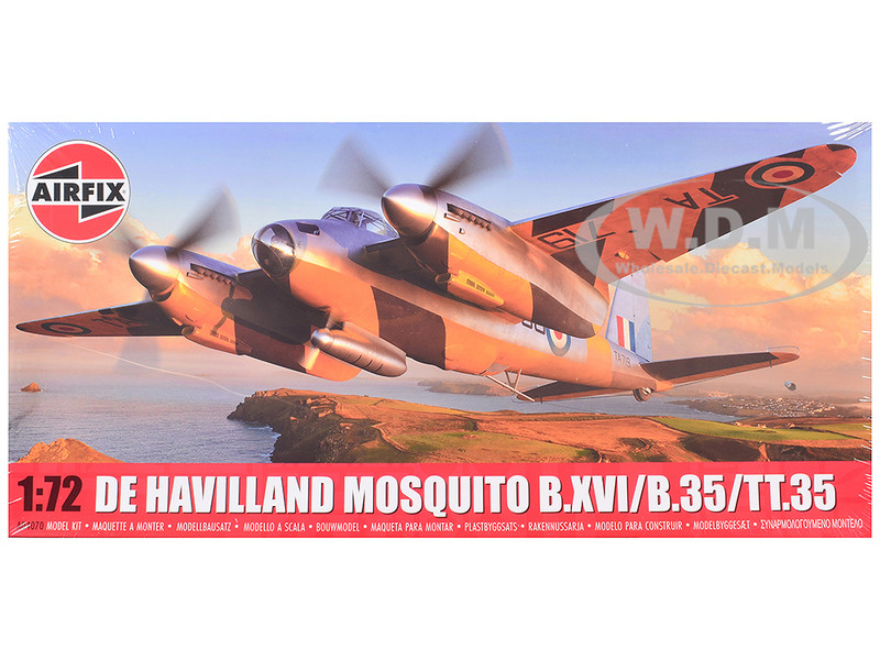 Level 2 Model Kit De Havilland Mosquito B XVI B 35 TT 35 Aircraft with 3 Scheme Options 1/72 Plastic Model Kit Airfix AIRA04070F