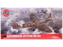 Level 2 Model Kit Supermarine Spitfire Mk IXe Fighter Aircraft with 3 Scheme Options 1/48 Plastic Model Kit Airfix AIRA05144F