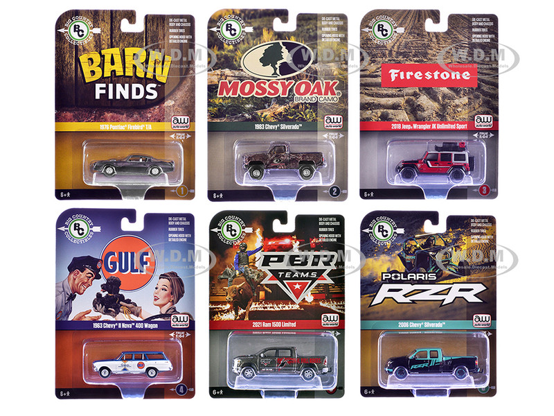 Big Country Collectibles 2025 Release 1 Set of 6 pieces 1/64 Diecast Model Cars Auto World AWBC003