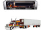 Peterbilt 389 Pride N Class with 70 Mid Roof Sleeper and 53 Utility Trailer with Reefer Hurricane Express Brown with Stripes Big Rigs Series II #4 1/64 Diecast Model DCP/First Gear 69-2073