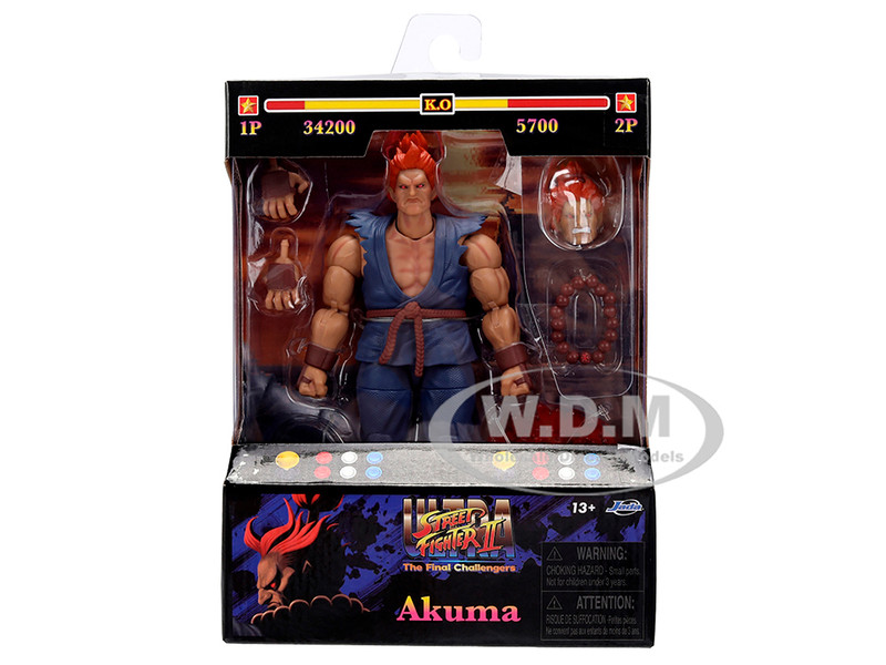 Akuma 6 Moveable Figure with Accessories and Alternate Head and Hands Ultra Street Fighter II The Final Challengers 2017 Video Game Model Jada 36717