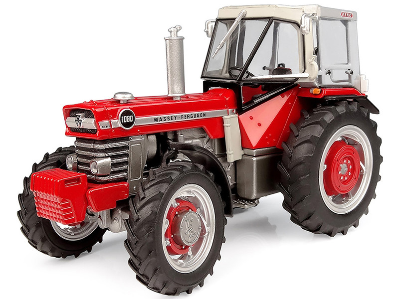 Massey Ferguson 1080 4WD Tractor with PEKO Cabin Red with Gray Top 1/32 Diecast Model Universal Hobbies UH6481