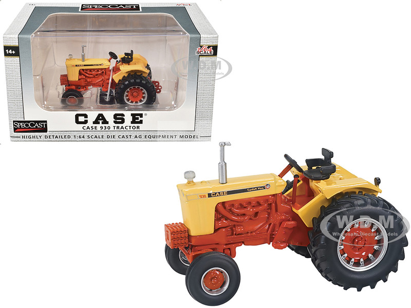 Case 930 Open Station Tractor Yellow and Orange 1/64 Diecast Model SpecCast ZJD1956