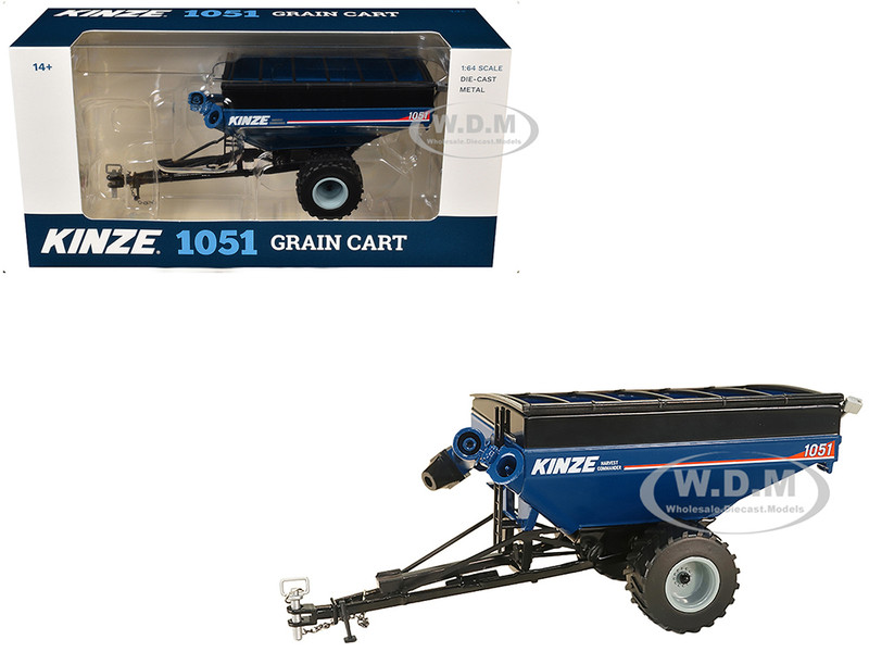 Kinze 1051 Grain Cart with Flotation Tires Blue 1/64 Diecast Model SpecCast KZE1339