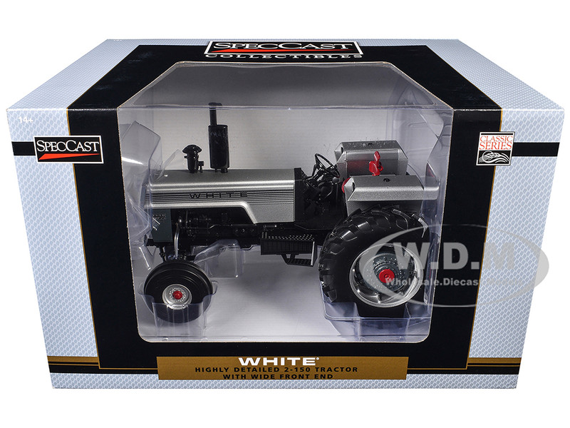White 2 150 Open Station Wide Front Tractor Silver Metallic Classic Series 1/16 Diecast Model SpecCast SCT977