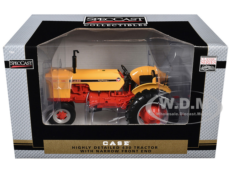 Case 430 Narrow Front Tractor Yellow with Orange Frame Classic Series 1/16 Diecast Model SpecCast ZJD1949