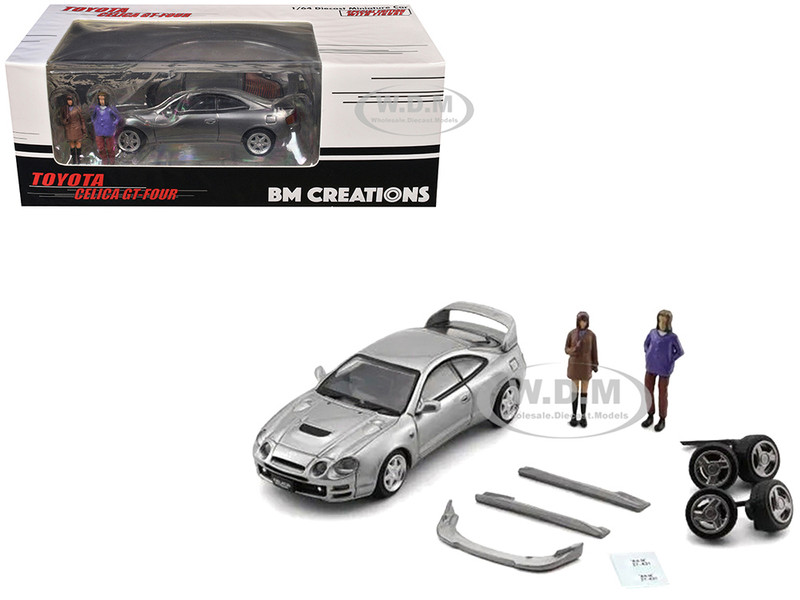 Toyota Celica GT Four RHD Right Hand Drive ID Silver Metallic with 2 Figures and Accessories 1/64 Diecast Model Car BM Creations 64B0415