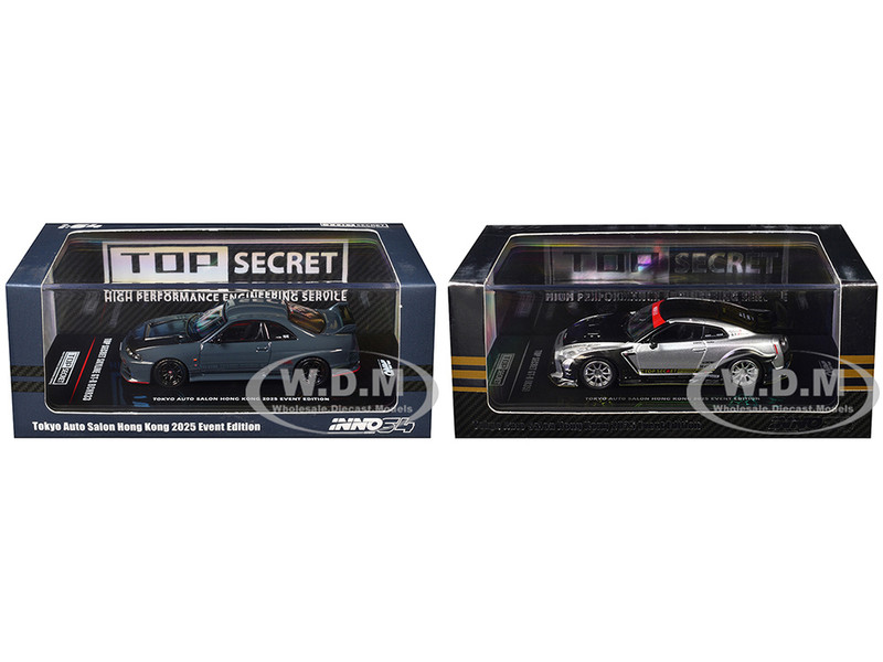 Nissan Top Secret Tokyo Auto Salon Hong Kong 2025 Event Edition Set of 2 Pieces 1/64 Diecast Model Cars Inno Models IN64-TASHK25-SET