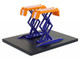 Automotive Double Scissor Lift Union 76 Orange and Blue Double Scissor Lifts Series 2 1/64 Diecast Model Greenlight 16220B
