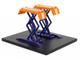 Automotive Double Scissor Lift Union 76 Orange and Blue Double Scissor Lifts Series 2 1/64 Diecast Model Greenlight 16220B