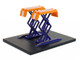 Automotive Double Scissor Lift Union 76 Orange and Blue Double Scissor Lifts Series 2 1/64 Diecast Model Greenlight 16220B