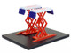 Automotive Double Scissor Lift Chevron White and Red Double Scissor Lifts Series 2 1/64 Diecast Model Greenlight 16220C
