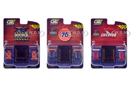 Automotive Double Scissor Lifts Series #2 Set of 3 pieces 1/64 Diecast Models Greenlight 16220-A-B-C