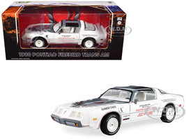 1980 Pontiac Firebird Trans Am T A Official Pace Car 58th Annual Pikes Peak Auto Hill Climb White with Gray Top and Hood Graphics with White Interior 1/24 Diecast Model Car Greenlight 18262