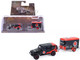 2012 Jeep Wrangler Unlimited Diablo Sport Black with Red Graphics and Small Cargo Trailer Hitch & Tow Series 33 1/64 Diecast Model Cars Greenlight 32330C 2012 Jeep Wrangler Unlimited Diablo Sport Black with Red Graphics and Small Cargo Trailer Hitch & Tow Series 33 1/64 Diecast Model Cars Greenlight 32330C
