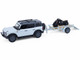 2021 Ford Bronco 4 Door Badlands Cactus Gray with Black Top and Motorcycle with Utility Trailer Hitch & Tow Series 33 1/64 Diecast Model Cars Greenlight 32330D