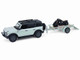 2021 Ford Bronco 4 Door Badlands Cactus Gray with Black Top and Motorcycle with Utility Trailer Hitch & Tow Series 33 1/64 Diecast Model Cars Greenlight 32330D