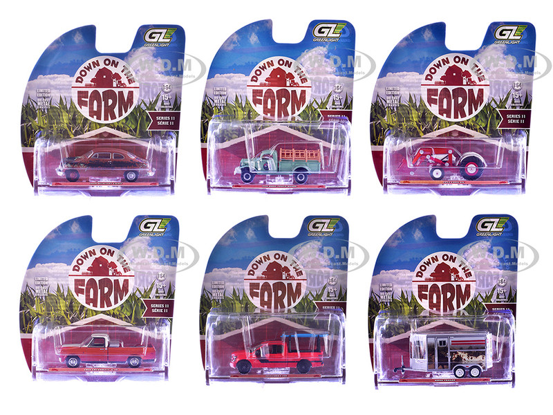 Down on the Farm Series 11 Set of 6 pieces 1/64 Diecast Models Greenlight 48110SET