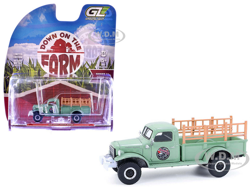 1946 Dodge Power Wagon Pickup Truck Strawberry Farm Green Down on the Farm Series 11 1/64 Diecast Model Greenlight 48110B