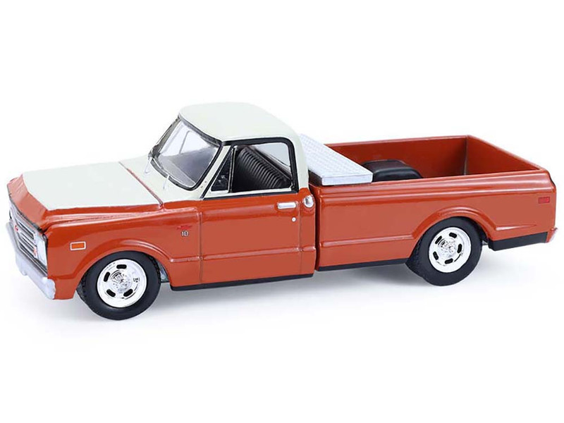1968 Chevrolet C 10 Pickup Truck with Toolbox Orange and Beige Down on the Farm Series 11 1/64 Diecast Model Greenlight 48110D
