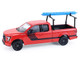 2015 Ford F 150 Pickup Truck with Ladder Rack Red with Black Stripes Down on the Farm Series 11 1/64 Diecast Model Greenlight 48110E