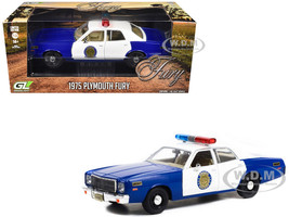 1975 Plymouth Fury Osage County Sheriff Blue and White 1/24 Diecast Model Car Greenlight 84105
