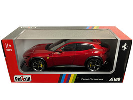 2022 Ferrari Purosangue Rosso Magma Red Metallic with Black Top 1/18 Diecast Model Car Polistil 18FE02021-WB