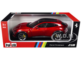 2022 Ferrari Purosangue Rosso Magma Red Metallic with Black Top 1/18 Diecast Model Car Polistil 18FE02021-WB
