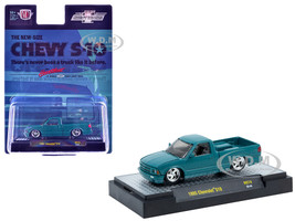 1995 Chevrolet S10 Pickup Truck Teal Metallic Limited Edition to 15400 pieces Worldwide 1/64 Diecast Model Car M2 Machines 31500-HS74