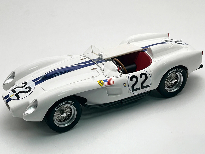 Ferrari 250 TR Pontoon Fender #22 Ed Hugus Ray Ernie Erickson Team Ed Hugus 24 Hours of Le Mans 1958 Mythos Series with Display Case Limited Edition to 70 pieces Worldwide 1/18 Model Car Tecnomodel TM18-254G
