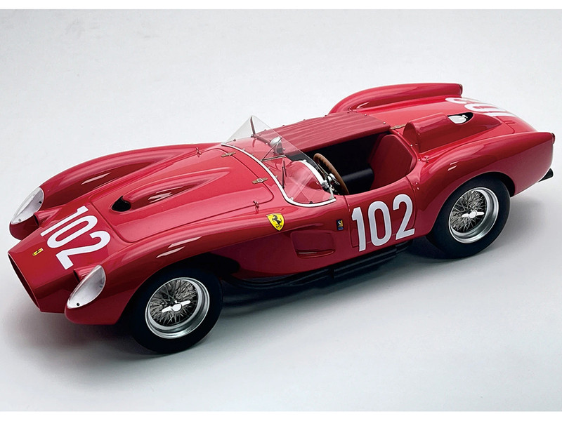 Ferrari 250 TR Pontoon Fender #102 Wolfgang von Trips Mike Hawthorn Scuderia Ferrari 3rd Place Targa Florio 1958 Mythos Series with Display Case Limited Edition to 50 pieces Worldwide 1/18 Model Car Tecnomodel TM18-254H