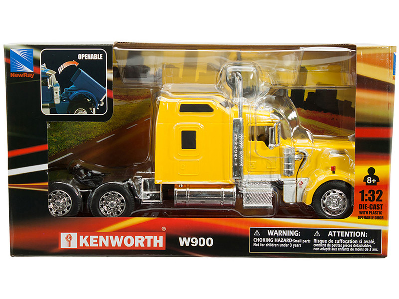 Kenworth W900 Truck Tractor Yellow Long Haul Truckers Series 1/32 Diecast Model New Ray SS-53073